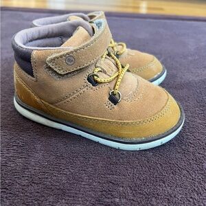 Stride Rite Tan Kids Boots with Black Accents